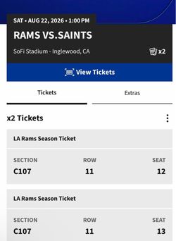RAMS VS SAINTS (8/22/26) 1:00pm