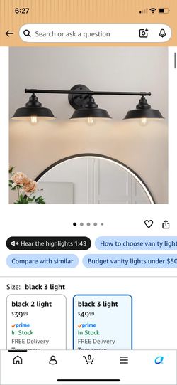 BRAND NEW 3-light bathroom vanity light