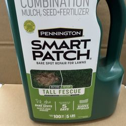 PENNINGTON —  Smart Patch Tall Fescue 5lbs 100 Sq Ft - Grass Seed Bare  Spot Repair with Mulch & Fertilizer 