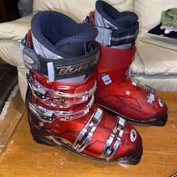 Nordica Beast 10 Women's Ski Boots Size 9.5 Mondo 26.5 305 mm Red Silver NWOT