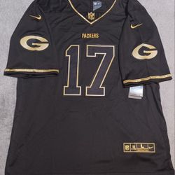Davante Adams Green Bay Packers Men's Size Large Jersey Black Gold Color Nike