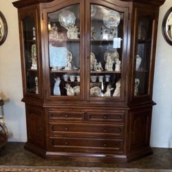 Vintage Brazilian Rosewood China Hutch Cabinet (please read)