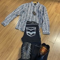 Nice set boots Shirt And Jeans 