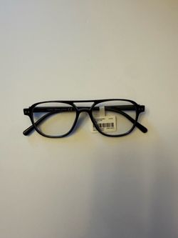 Black Aviator-Style Clear Lens Eyeglasses