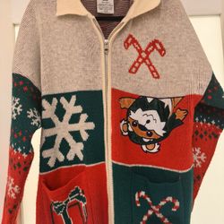 Star Wars Disney Ewok Christmas Spirit Jersey Cardigan Sweater Size S Adult