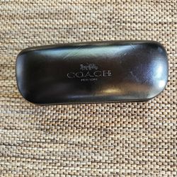Coach Glasses Case Sunglass Eyeglass Black Hard Clam Shell Lined Coach