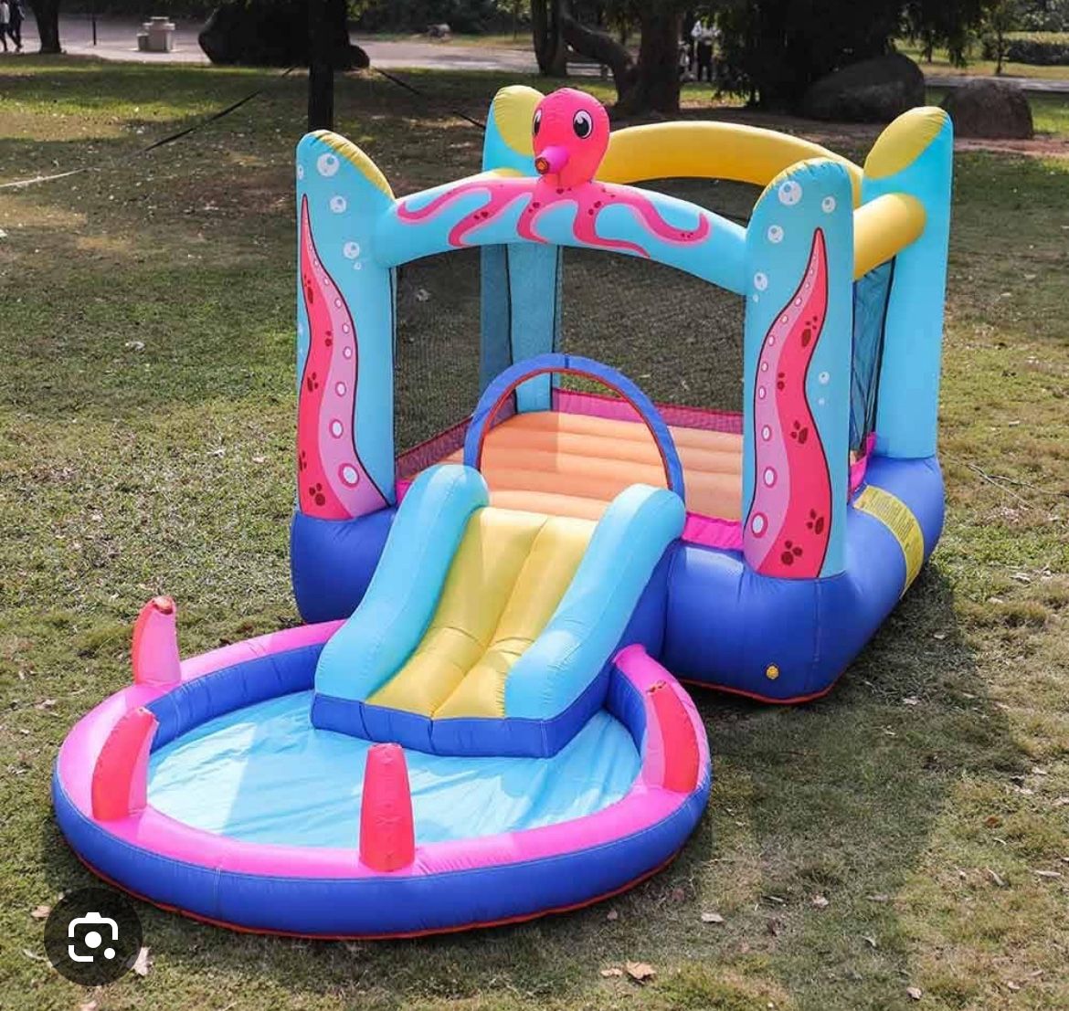 Doctor Dolphin Inflatable Bounce House Jumping Castle Water Slide for Kids Outdoor Indoor Party