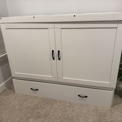 Queen Size Murphy Bed - White