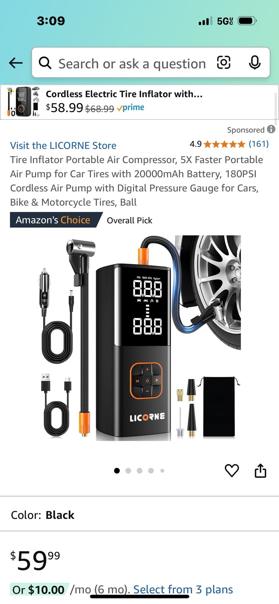 Tire Inflator Portable Air Compressor