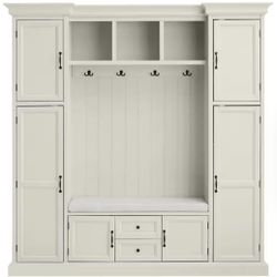 Front Entryway, Bench, And Shelving Unit