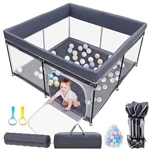 New In Box Baby Playpen: Foldable Playpen for Babies and Toddlers Large Play Pen Portable Playpen Fence Indoor Outdoor Kids Safety Area Travel Play Ya