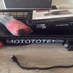 Brand New MotoTote Motorcycle Hitch Carrier Sport  w/ LED Lights + handlebars in tire harness 