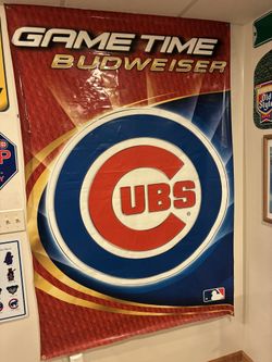 Chicago cubs Vintage Budweiser Vinyl Banner  6 Ft X 4 Ft