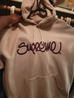 Supreme Raised Handstyle Hooded Sweatshirt Dark Taupe Sz 2XL (New)
