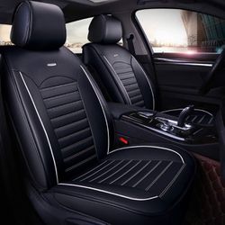 Leather Car Seat Covers Automotive Seat Covers Front & Rear Full Set, Waterproof 5 Seat Car Cushion Protector Universal Fit Honda Accord Civic Nissan 