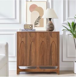 31.5” W Walnut Sideboard Buffet Cabinet with Storage