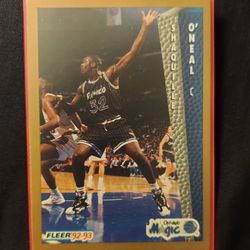 Super Rare 1992/93 Shaquille O'neal Fleer ,Rookie Drakes Cakes Card !