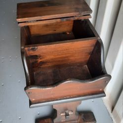 Antique Solid Wood Bread Box Stand