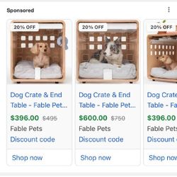 Solid wood pet crate / end table - $175