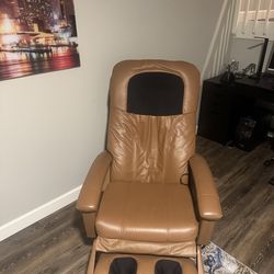 Brown leather massage chair - excellent condition