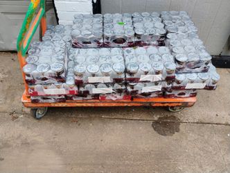 Cases of dog food Purina one