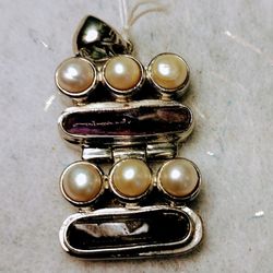 Artisan Original 925 Sterling Genuine Amethyst Pearl Pendant