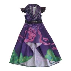 Disney Descendants 3 Mal Purple Dragon Scales Hi-Low Cosplay Dress Costume