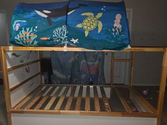 Ikea reversible bed with tent