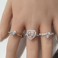 14KT Heart ♥️ Shape Lab Grown Diamond IGI Certified Rings