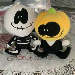 Skeleton and punk plushy