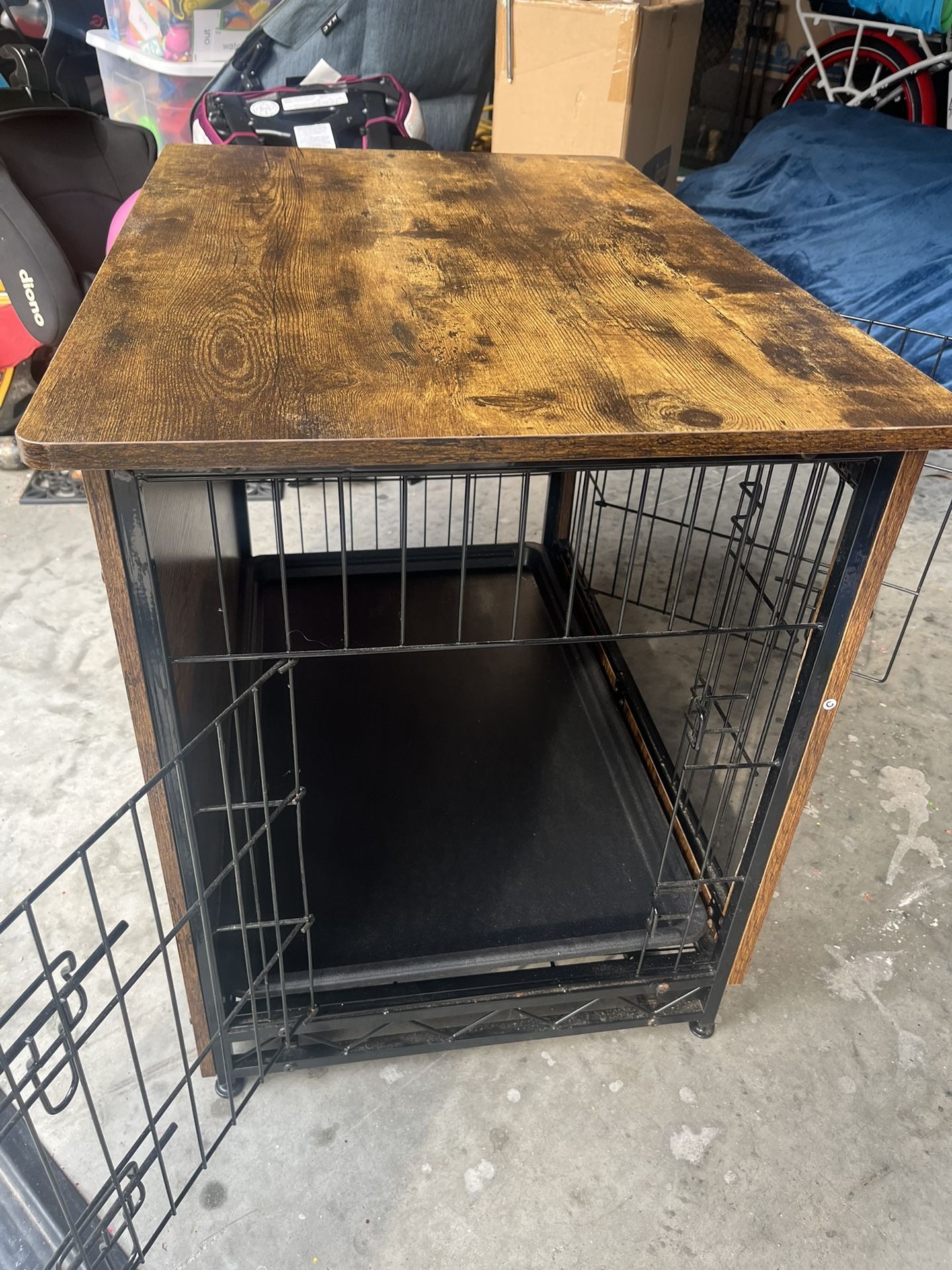 Topeakmart 32 Inch Wide Wooden Dog Crate for Medium Dogs,