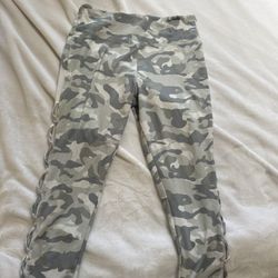 White Camo Leggings Large