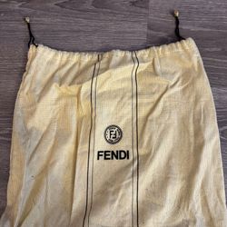 FENDI Vintage Yellow Drawstring Dust Bag 