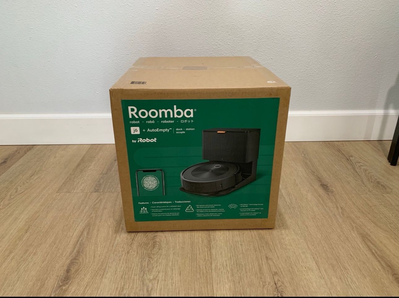 brand new Seal iRobot Roomba j6+ Self-Emptying Robot Vacuum – Identifies and Avoids Pet Waste & Cords, Empties Itself for Up to 60 Days, Smart Mapping
