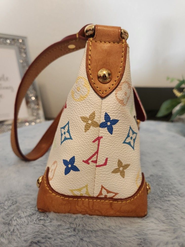 Louis Vuitton Vintage Takashi Murakami White Monogram E Coated Canvas Boite Pharmacie Gold Hardware, White Womens Handbag