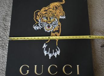 NEON Gucci Tiger logo Canvas Wall Art FRAME 36”x24” By Fairchild