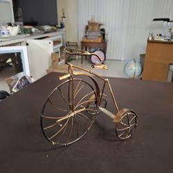 Vintage 1975 Enesco Imports Copper Abstract Tabletop Tricycle 8"L X 6.75"H