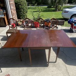 Antique Leaf Table And Chairs