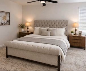 King bed real wood