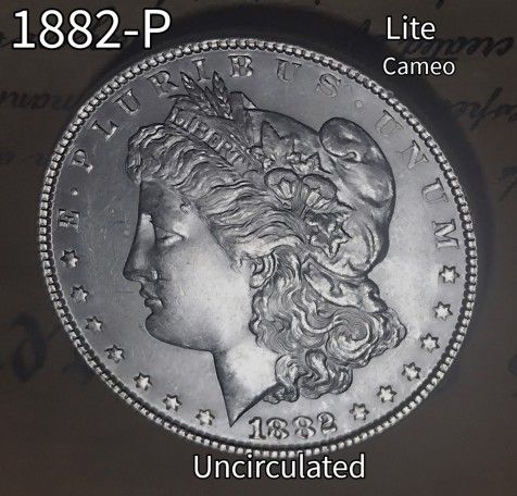 1882-P Morgan Silver Dollar; Choice MS/BU, Semi Key Date, Full Feathering, High Grade Coin.