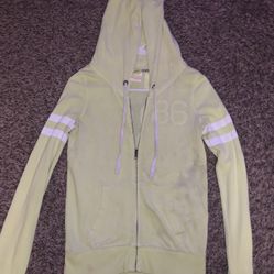 VS PINK Yellow Zip Up Hoodie Size Small 