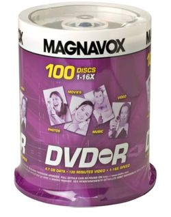Magnavox 16X Write-Once DVD-R Spindle 100ct