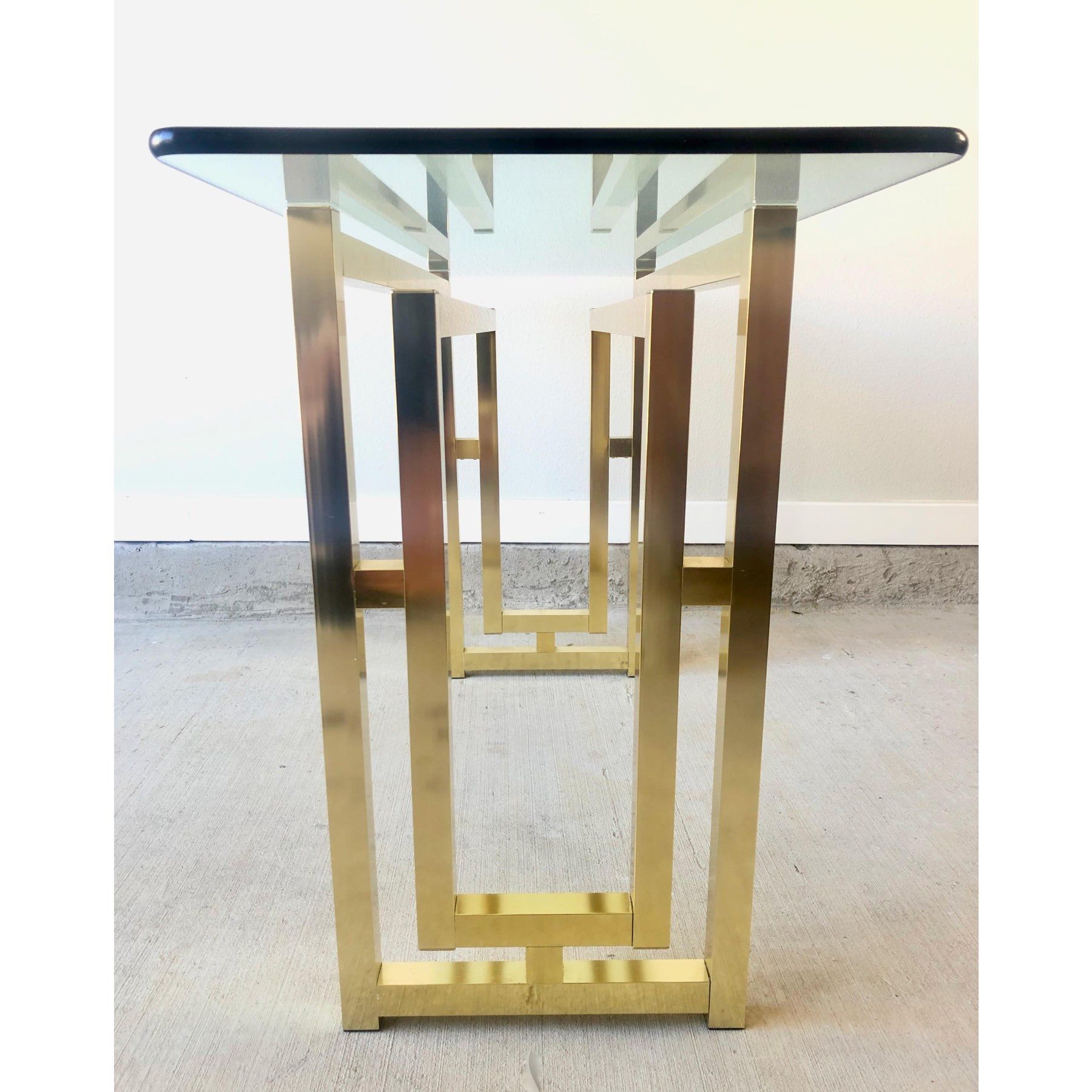 Hollywood Regency Brass Console Table