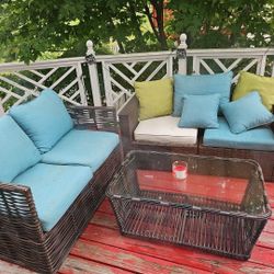 Outdoor Furniture 3 Pieces & Pillows