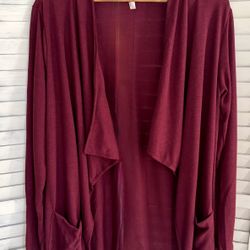Red Open Cardigan, Large 