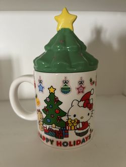 Sanrio Hello Kitty Christmas  Cup Mug with Lid Cover 