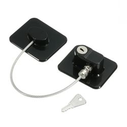 Adhesive Refrigerator Lock Keyed Rectangular Steel String Length: 170mm / 6.69 inches Total Length: 257mm / 10.11 inches