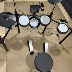 Drum Set Electronic Headphones Stand Complete 
