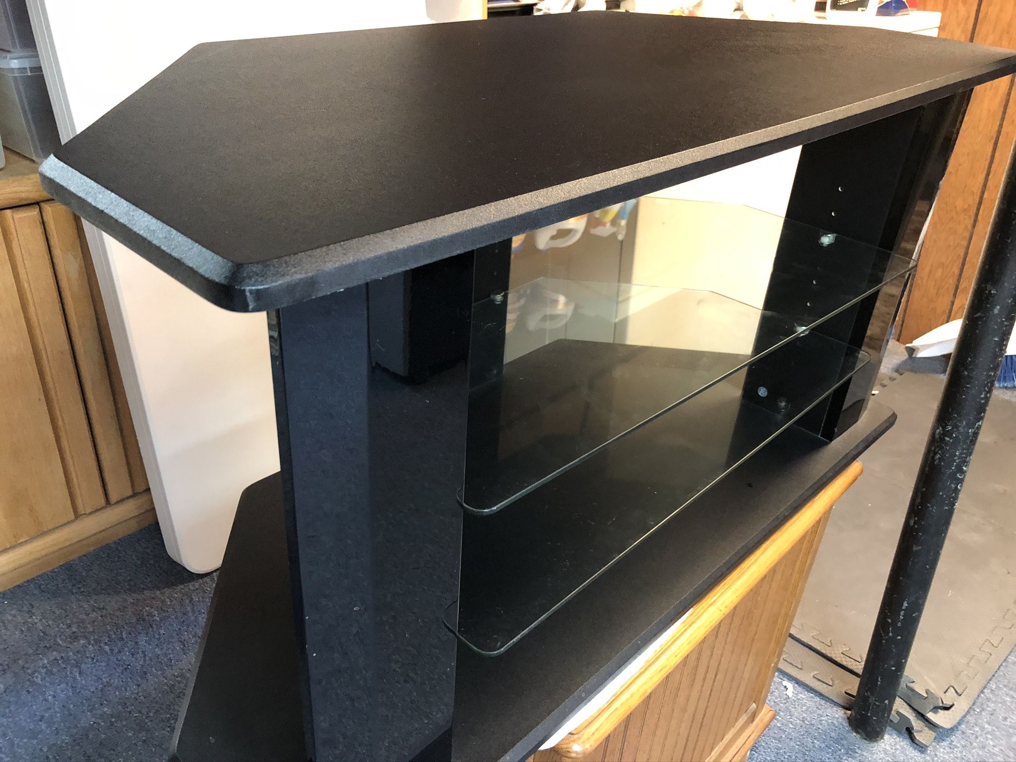 Tv Stand With Glass Shelving