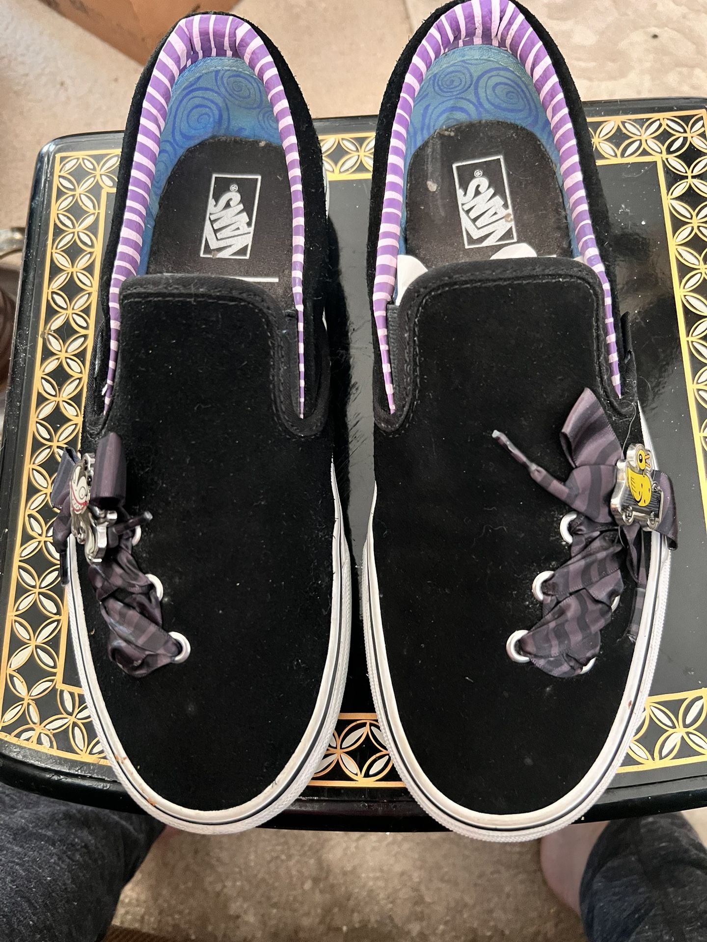 Vans Disney Nightmare Before Christmas Shoes Women's 8.5 Black Slip On's Rare